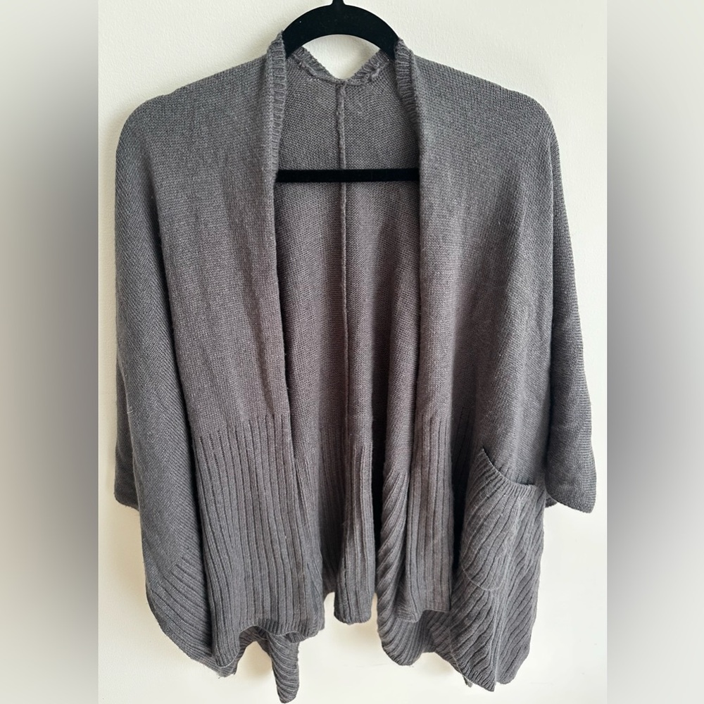 & Other Stories Charcoal Open Front Cardigan